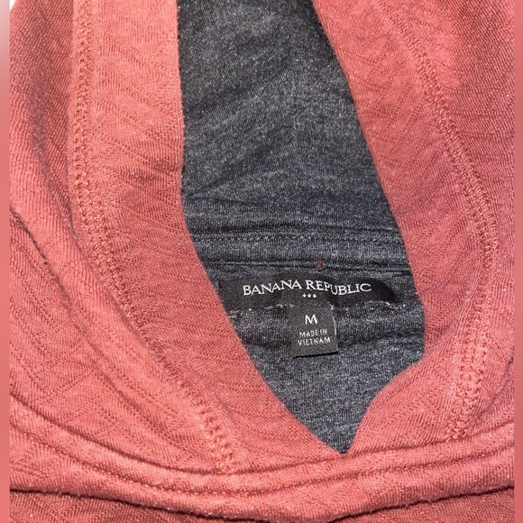 Banana Republic Quilted Hoodie Maroon Sweatshirt Women’s Medium - Picture 3 of 7